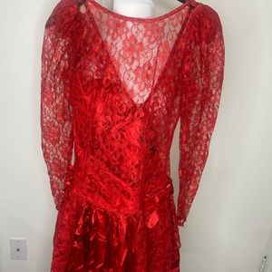 Red lace dress